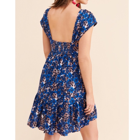 Free People Pattern Play Mini Dress in Cool Blue - Picture 5 of 11